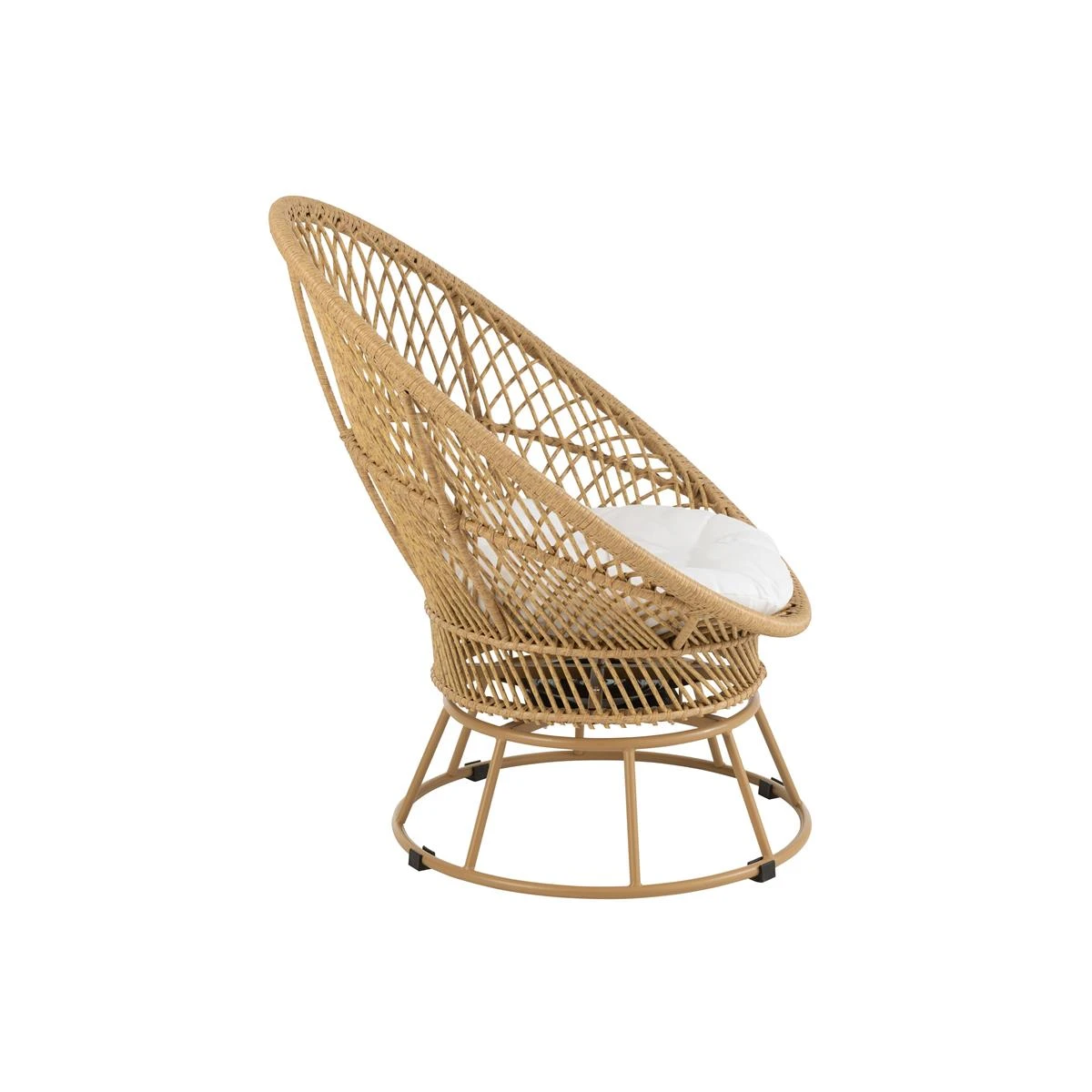 J-Line Zetel+Kussens Zayo Draai Metaal|Riet Beige 7 J-Line Zetel+Kussens Zayo Draai Metaal|Riet Beige - Afbeelding 5