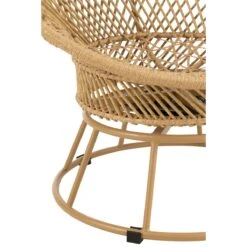 J-Line Zetel+Kussens Zayo Draai Metaal|Riet Beige 17 J-Line Zetel+Kussens Zayo Draai Metaal|Riet Beige -Tuinproducten 10835479