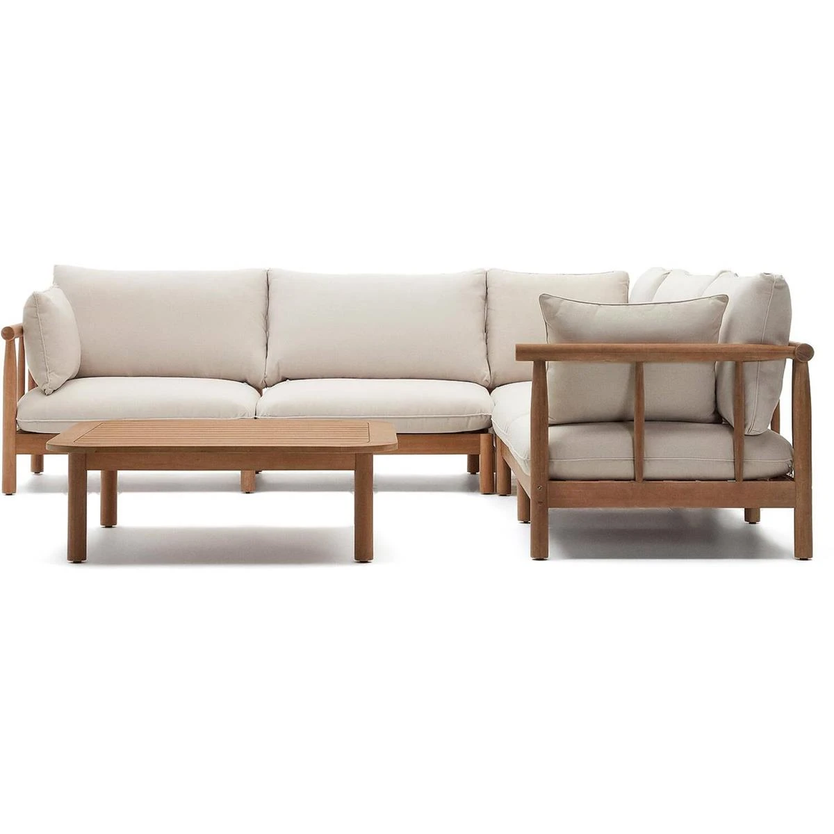 Kave Home - Set Sacova 5-zits Hoekbank En Salontafel In Eucalyptus 4 Kave Home - Set Sacova 5-zits Hoekbank En Salontafel In Eucalyptus - Afbeelding 2