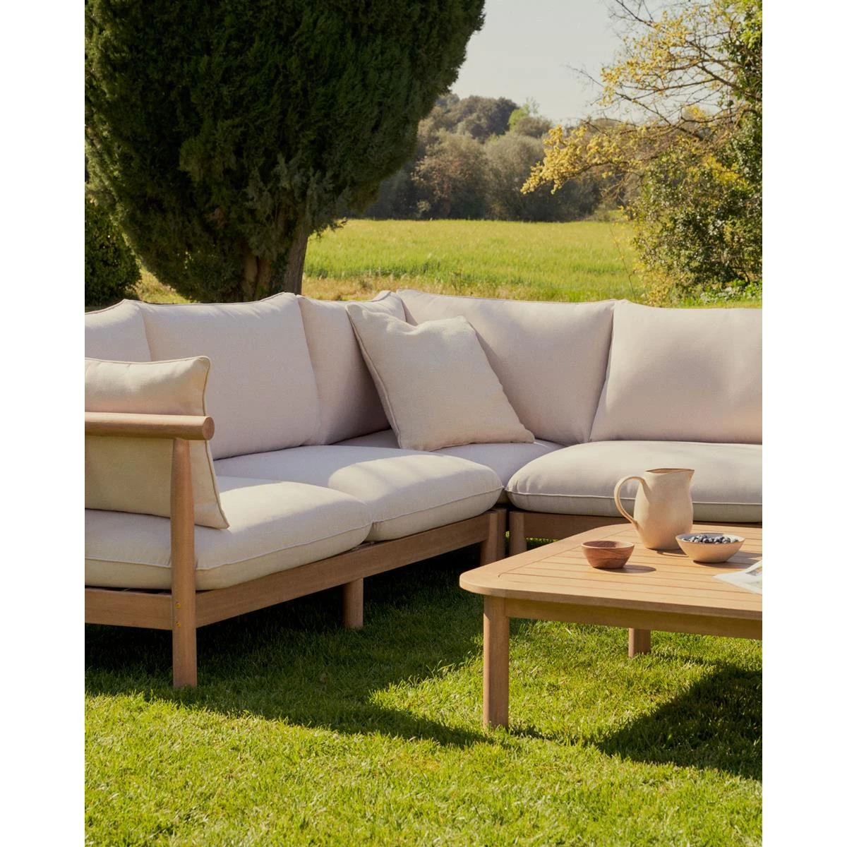 Kave Home - Set Sacova 5-zits Hoekbank En Salontafel In Eucalyptus 11 Kave Home - Set Sacova 5-zits Hoekbank En Salontafel In Eucalyptus - Afbeelding 9