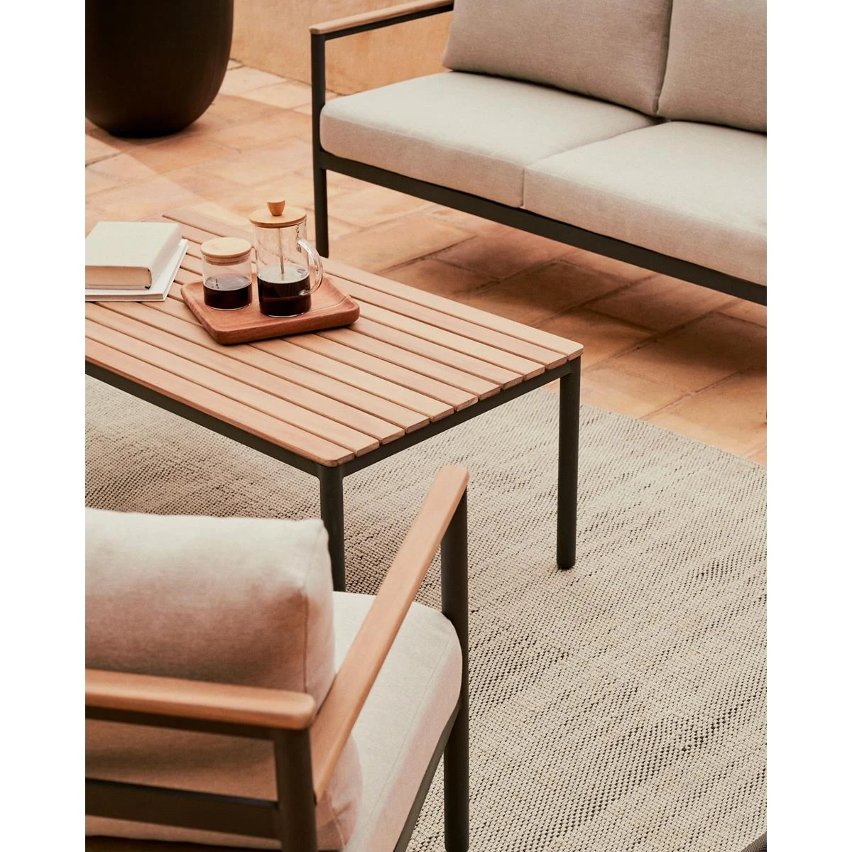 Kave Home - Set Aiguafreda Van 2 Zitsbank, 2 Fauteuils En Salontafel 9 Kave Home - Set Aiguafreda Van 2 Zitsbank, 2 Fauteuils En Salontafel - Afbeelding 7