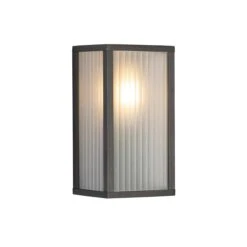 QAZQA Buiten Wandlamp Zwart Met Ribbel Glas IP44 - Charlois -Tuinproducten 10899482