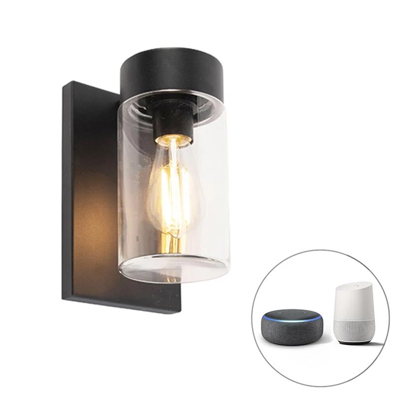 QAZQA Smart Buitenwandlamp Zwart IP44 Incl. Wifi ST64 - Jarra 4 QAZQA Smart Buitenwandlamp Zwart IP44 Incl. Wifi ST64 - Jarra - Afbeelding 2