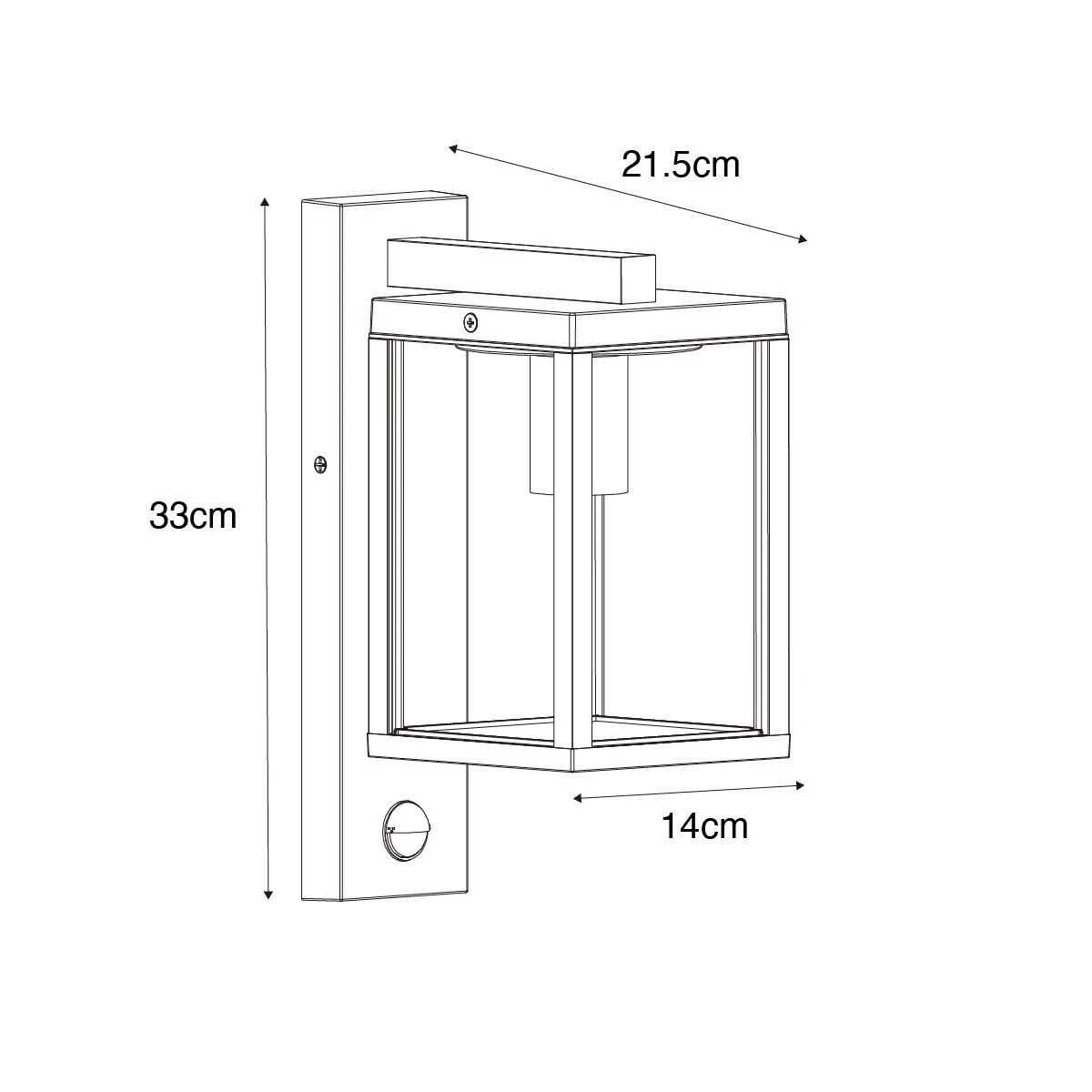QAZQA Buiten Wandlantaarn Zwart Met Ribbel Glas En Bewegingssensor - 7 QAZQA Buiten Wandlantaarn Zwart Met Ribbel Glas En Bewegingssensor - - Afbeelding 5