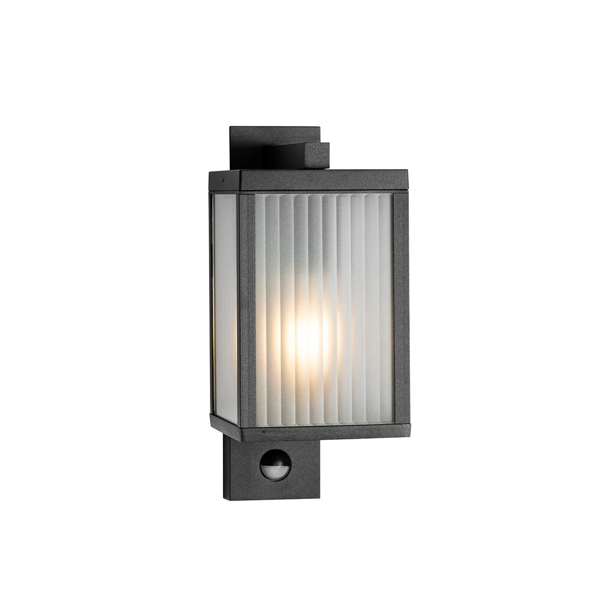 QAZQA Buiten Wandlantaarn Zwart Met Ribbel Glas En Bewegingssensor - 12 QAZQA Buiten Wandlantaarn Zwart Met Ribbel Glas En Bewegingssensor - - Afbeelding 10