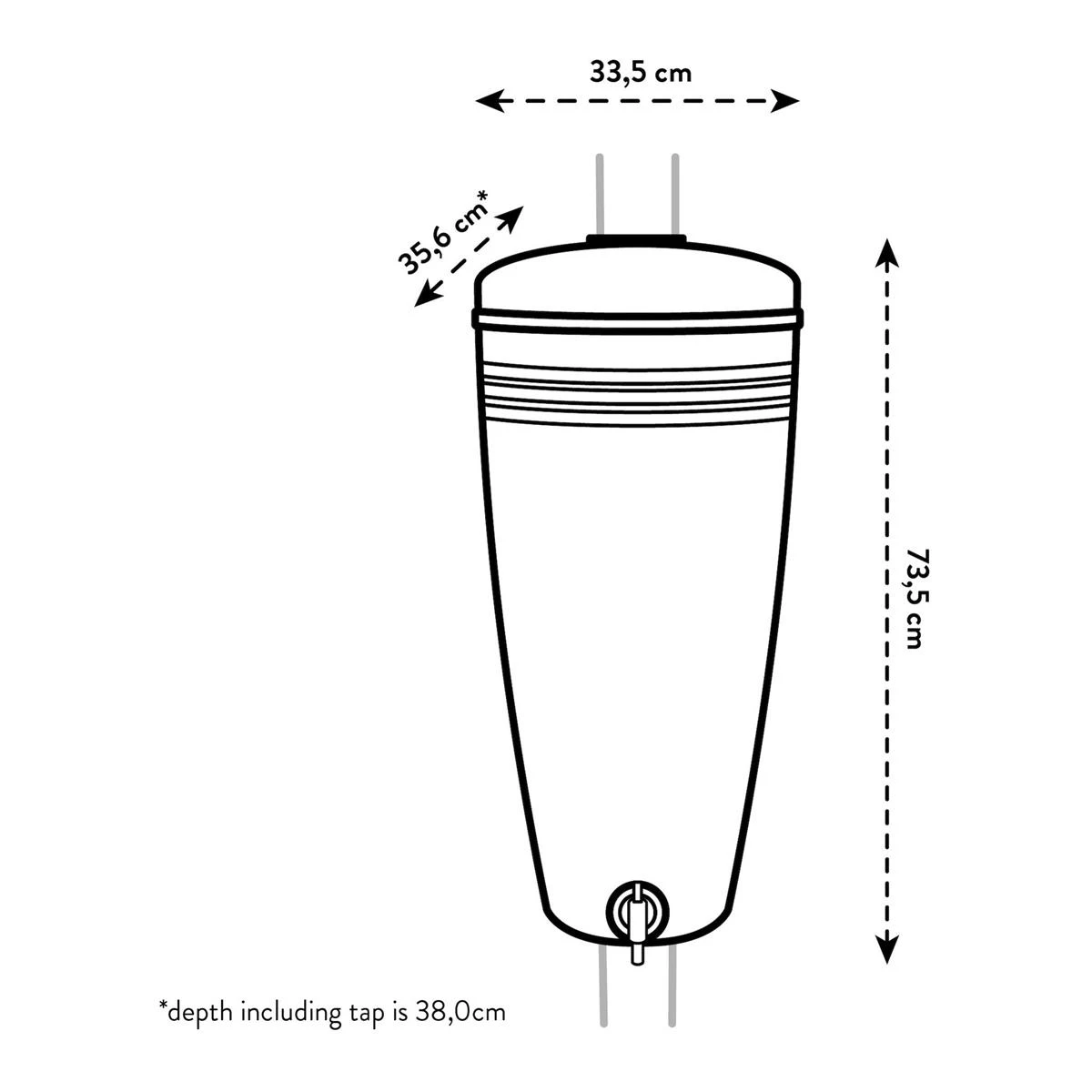Elho Green Basics Regenton 35 L - Zilver 6 Elho Green Basics Regenton 35 L - Zilver - Afbeelding 4