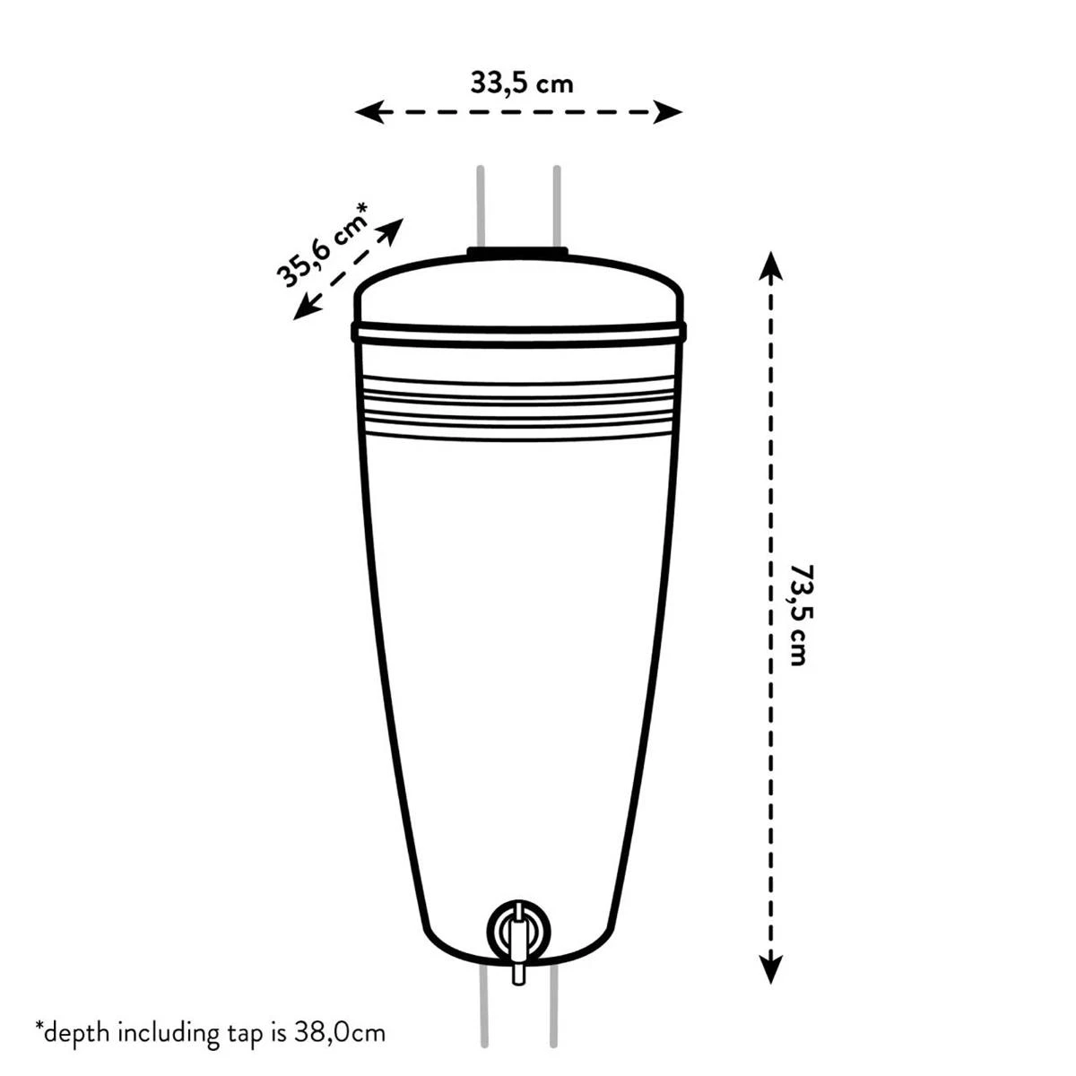 Elho Green Basics Regenton 35 L - Zilver 10 Elho Green Basics Regenton 35 L - Zilver - Afbeelding 8