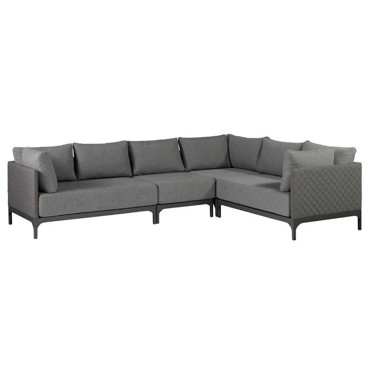 Exotan Loungeset Buiten Domino - Aluminium - Steengrijs - 88x300x225 3 Exotan Loungeset Buiten Domino - Aluminium - Steengrijs - 88x300x225