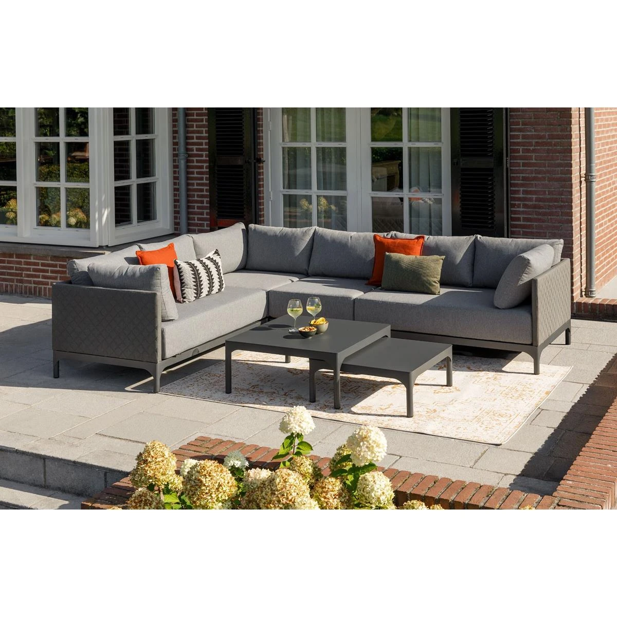Exotan Loungeset Buiten Domino - Aluminium - Steengrijs - 88x300x225 5 Exotan Loungeset Buiten Domino - Aluminium - Steengrijs - 88x300x225 - Afbeelding 3