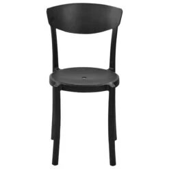 Beliani - VIESTE - Stoel Set Van 8 - Zwart - Synthetisch Materiaal -Tuinproducten 10913994