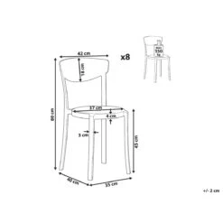 Beliani - VIESTE - Stoel Set Van 8 - Zwart - Synthetisch Materiaal -Tuinproducten 10913999
