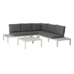 Exotan Loungeset La Vida - Aluminium - Wit - 63x245x245