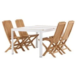 24Designs Manarola Tuintafel En 4 Teak Tuinstoelen