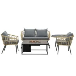 Garden Impressions Tarulo Loungeset + Cosiloft Vuurtafel 120 Cm