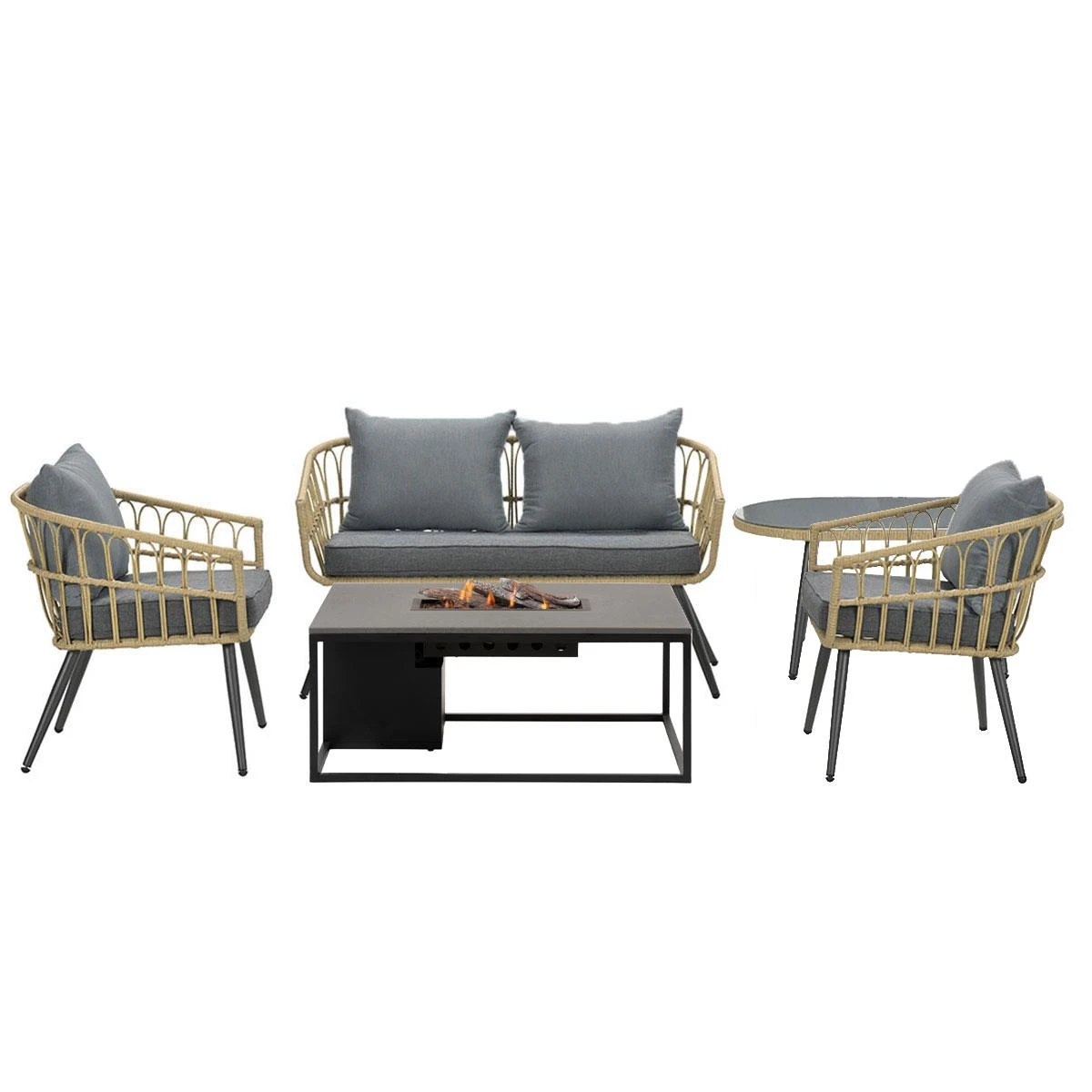 Garden Impressions Tarulo Loungeset + Cosiloft Vuurtafel 120 Cm 3 Garden Impressions Tarulo Loungeset + Cosiloft Vuurtafel 120 Cm