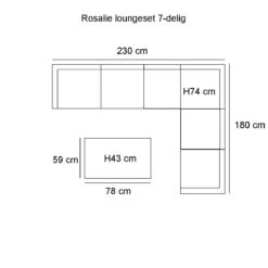 Keter Rosalie Loungeset 7-delig - Grijs -Tuinproducten 10936995