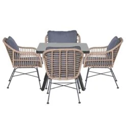 Garden Impressions Lucas Tuinset 5-delig - Mina Tuintafel 90x90 Cm