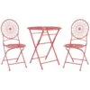 Beliani - SCARIO - Bistro Set - Rood - IJzer 1 Beliani - SCARIO - Bistro Set - Rood - IJzer -Tuinproducten 10953534