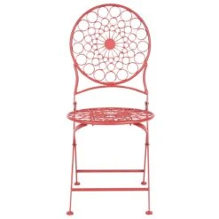 Beliani - SCARIO - Bistro Set - Rood - IJzer -Tuinproducten 10953537