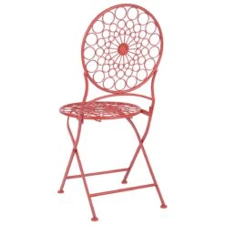 Beliani - SCARIO - Bistro Set - Rood - IJzer -Tuinproducten 10953568