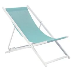 Beliani - LOCRI II - Ligstoel - Blauw|Wit - Synthetisch Materiaal -Tuinproducten 10957687