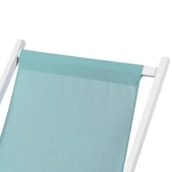 Beliani - LOCRI II - Ligstoel - Blauw|Wit - Synthetisch Materiaal -Tuinproducten 10957693