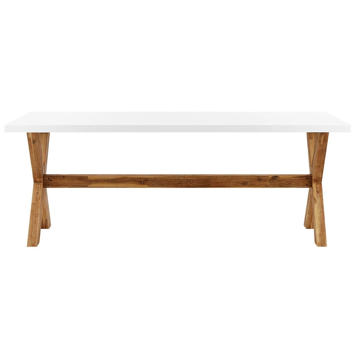 Beliani - OLBIA - Tuinset Voor 6 - Wit - Vezelcement 10 Beliani - OLBIA - Tuinset Voor 6 - Wit - Vezelcement - Afbeelding 8