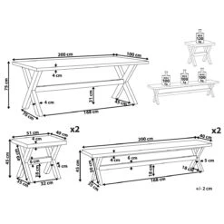 Beliani - OLBIA - Tuinset Voor 6 - Wit - Vezelcement 23 Beliani - OLBIA - Tuinset Voor 6 - Wit - Vezelcement -Tuinproducten 10963037