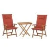 Beliani - JAVA - Bistroset Voor 2 - Rood - Acaciahout -Tuinproducten 10974959