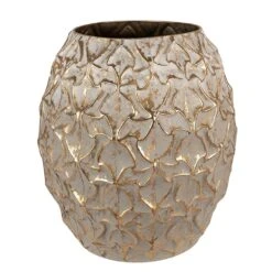 Clayre & Eef Bloempot Ø 47x51 Cm Grijs Ijzer Plantenpot