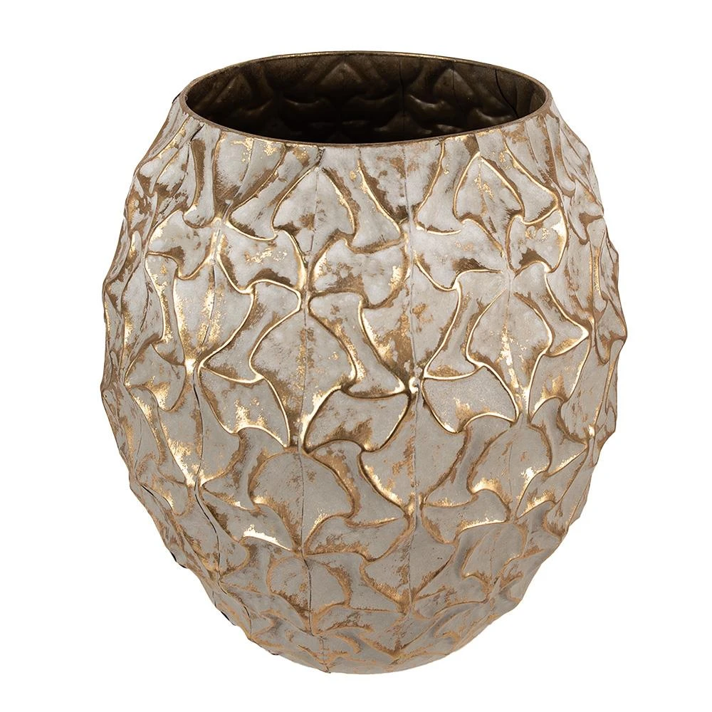 Clayre & Eef Bloempot Ø 47x51 Cm Grijs Ijzer Plantenpot 4 Clayre & Eef Bloempot Ø 47x51 Cm Grijs Ijzer Plantenpot - Afbeelding 2