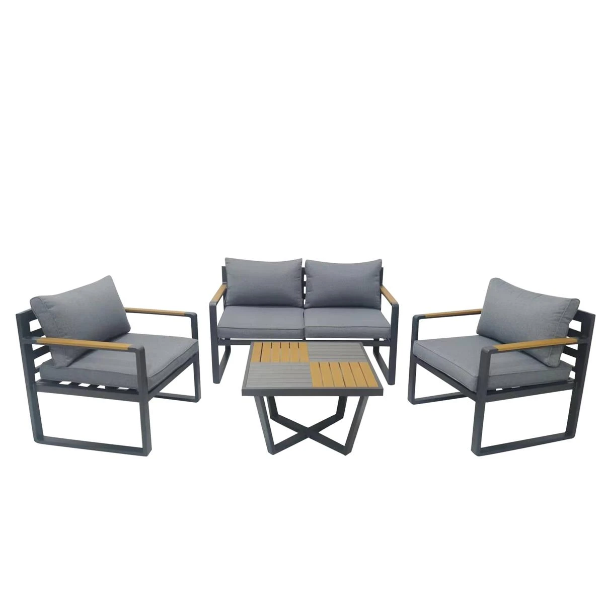 Giga Meubel - Tuinset Aluminium Antraciet - 4-Delig - Set Joshua 3 Giga Meubel - Tuinset Aluminium Antraciet - 4-Delig - Set Joshua