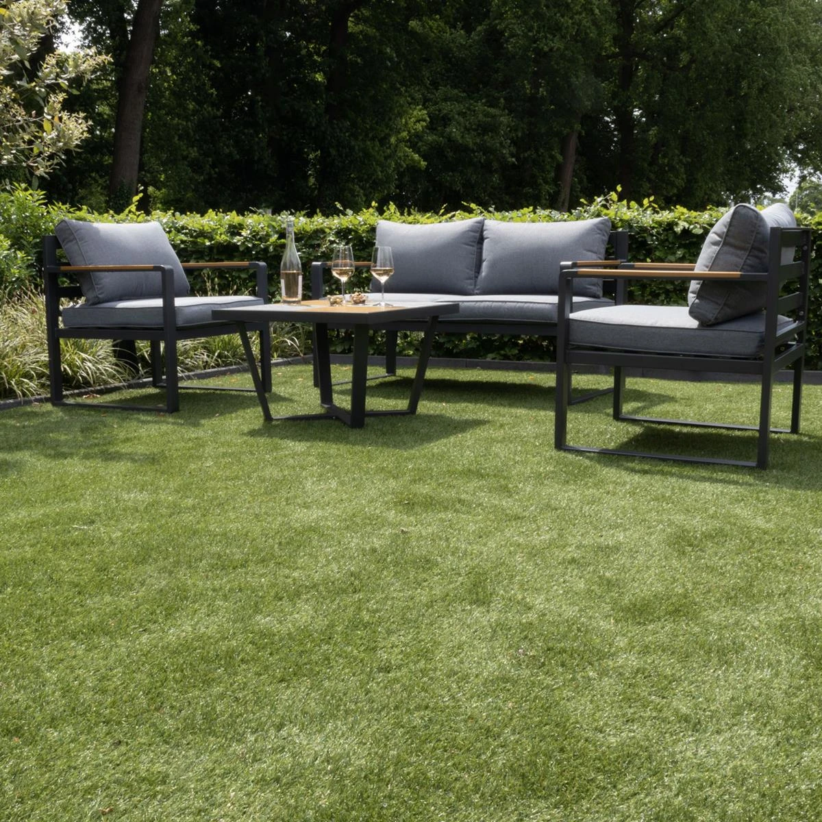 Giga Meubel - Tuinset Aluminium Antraciet - 4-Delig - Set Joshua 7 Giga Meubel - Tuinset Aluminium Antraciet - 4-Delig - Set Joshua - Afbeelding 5