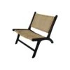 HSM - Loungestoel - 67x81x71 - Zwart|Naturel - Teak|rotan -Tuinproducten 11017835