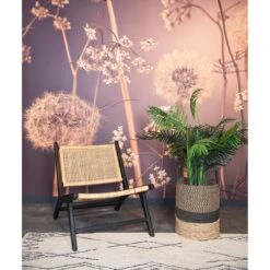 HSM - Loungestoel - 67x81x71 - Zwart|Naturel - Teak|rotan -Tuinproducten 11017855