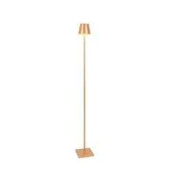 QAZQA Buiten Vloerlamp Goud Incl. LED En Dimmer Oplaadbaar - Jackson