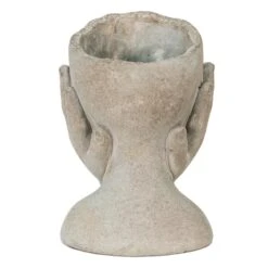 Clayre & Eef Bloempot Hoofd 13x13x18 Cm Grijs Steen Bloempot Binnen 10 Clayre & Eef Bloempot Hoofd 13x13x18 Cm Grijs Steen Bloempot Binnen -Tuinproducten 11046976