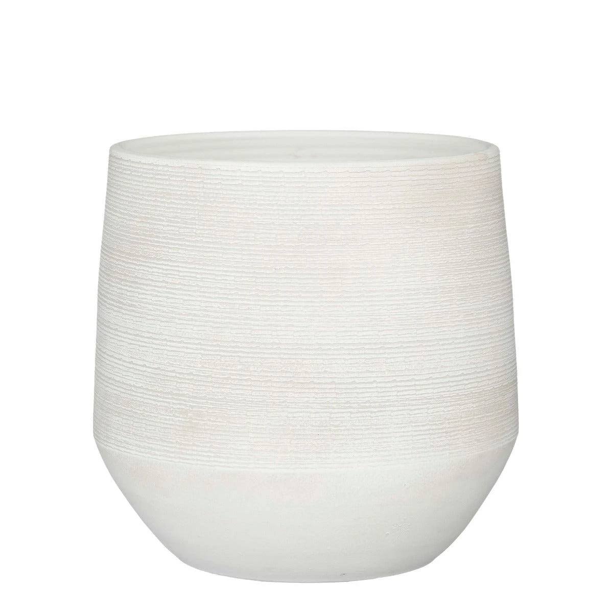 Mica Decorations Evora Bloempot - 37x37x34 Cm - Terracotta - Wit 3 Mica Decorations Evora Bloempot - 37x37x34 Cm - Terracotta - Wit