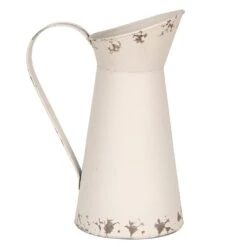 Clayre & Eef Decoratie Kan 27 Cm Wit Metaal Woonaccessoires 7 Clayre & Eef Decoratie Kan 27 Cm Wit Metaal Woonaccessoires -Tuinproducten 11054529