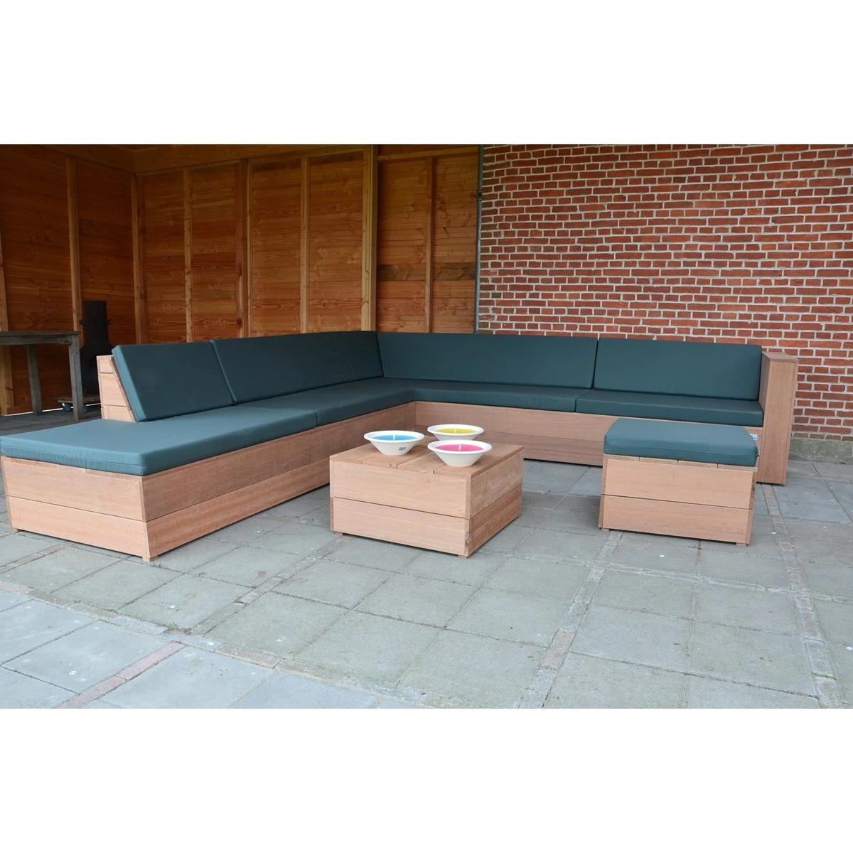 Wood4you - Loungeset 7 Bankirai 250cm|250cm Incl Kussens 4 Wood4you - Loungeset 7 Bankirai 250cm|250cm Incl Kussens - Afbeelding 2