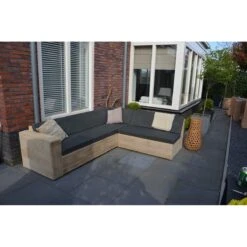 Wood4you - Loungeset 1 Steigerhout 250x200 Cm - GL-vorm- Incl Kussens -Tuinproducten 11070938