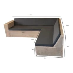 Wood4you - Loungeset 1 Steigerhout 250x200 Cm - GL-vorm- Incl Kussens -Tuinproducten 11070940