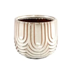 PTMD Jilly Bloempot - 18 X 18 X 16 Cm - Keramiek - Créme 6 PTMD Jilly Bloempot - 18 X 18 X 16 Cm - Keramiek - Créme -Tuinproducten 11072362