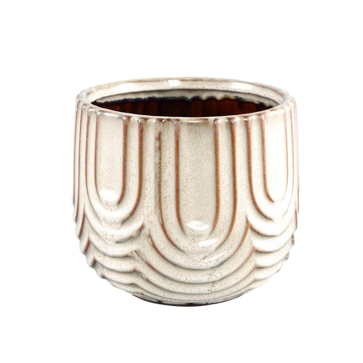 PTMD Jilly Bloempot - 18 X 18 X 16 Cm - Keramiek - Créme 4 PTMD Jilly Bloempot - 18 X 18 X 16 Cm - Keramiek - Créme - Afbeelding 2