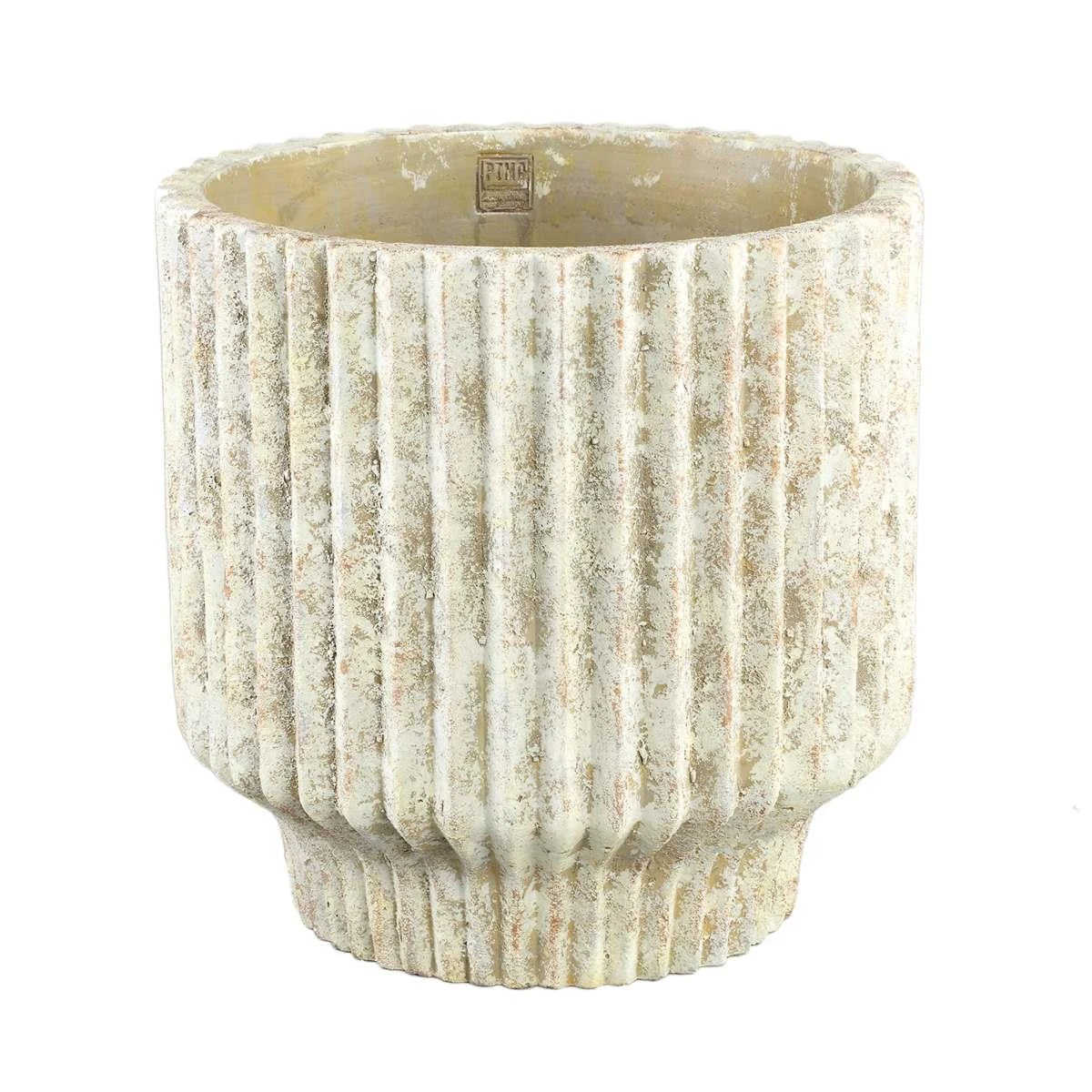 PTMD Gabriel Bloempot - 40x40x40 Cm - Keramiek - Creme 3 PTMD Gabriel Bloempot - 40x40x40 Cm - Keramiek - Creme