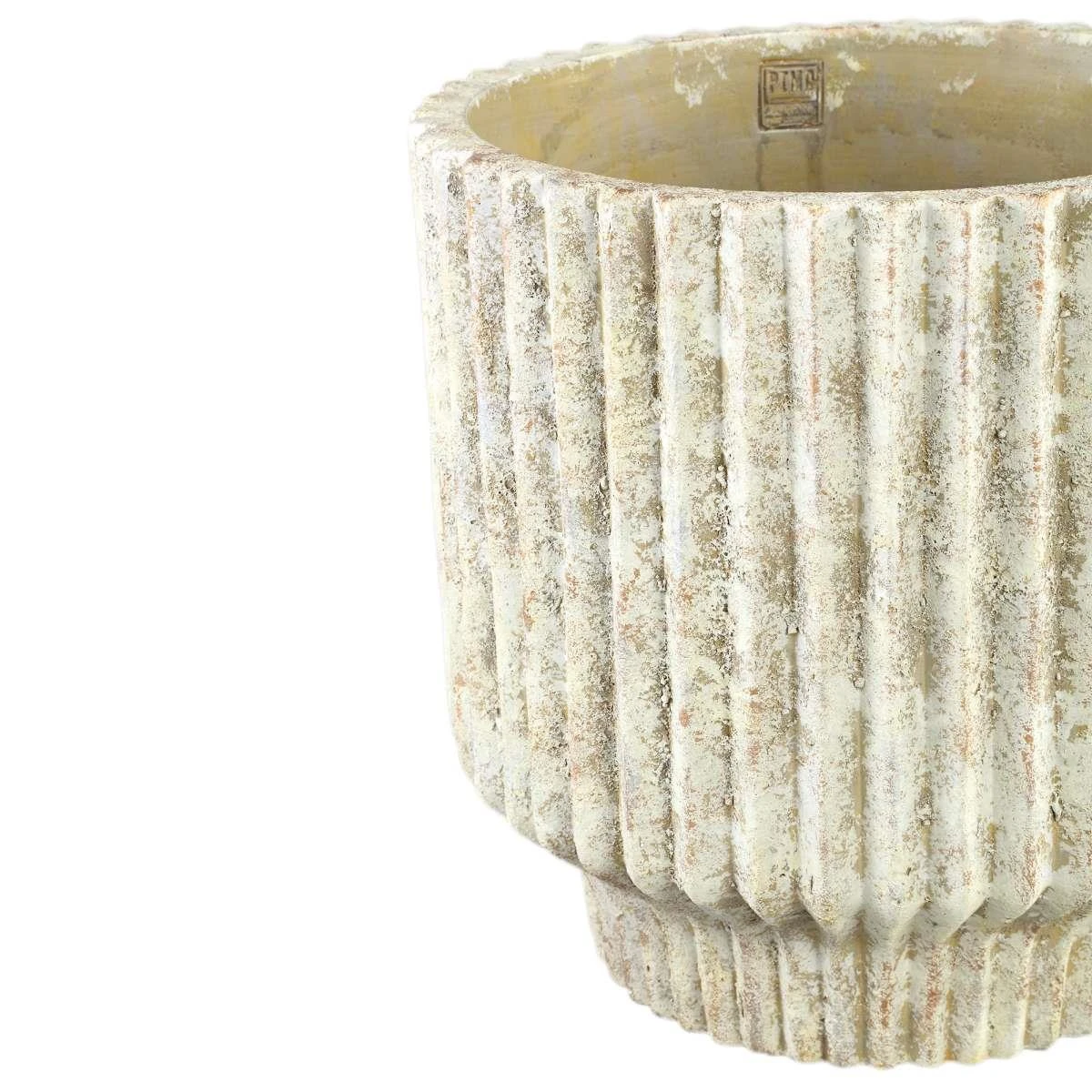 PTMD Gabriel Bloempot - 40x40x40 Cm - Keramiek - Creme 4 PTMD Gabriel Bloempot - 40x40x40 Cm - Keramiek - Creme - Afbeelding 2