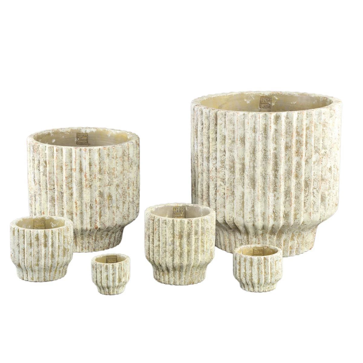 PTMD Gabriel Bloempot - 40x40x40 Cm - Keramiek - Creme 5 PTMD Gabriel Bloempot - 40x40x40 Cm - Keramiek - Creme - Afbeelding 3