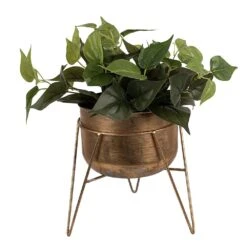 Clayre & Eef Planthouder 24 Cm Koperkleurig Ijzer Bloempot 7 Clayre & Eef Planthouder 24 Cm Koperkleurig Ijzer Bloempot -Tuinproducten 11094043