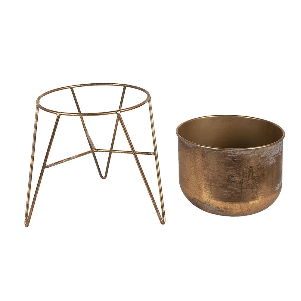 Clayre & Eef Planthouder 24 Cm Koperkleurig Ijzer Bloempot 4 Clayre & Eef Planthouder 24 Cm Koperkleurig Ijzer Bloempot - Afbeelding 2