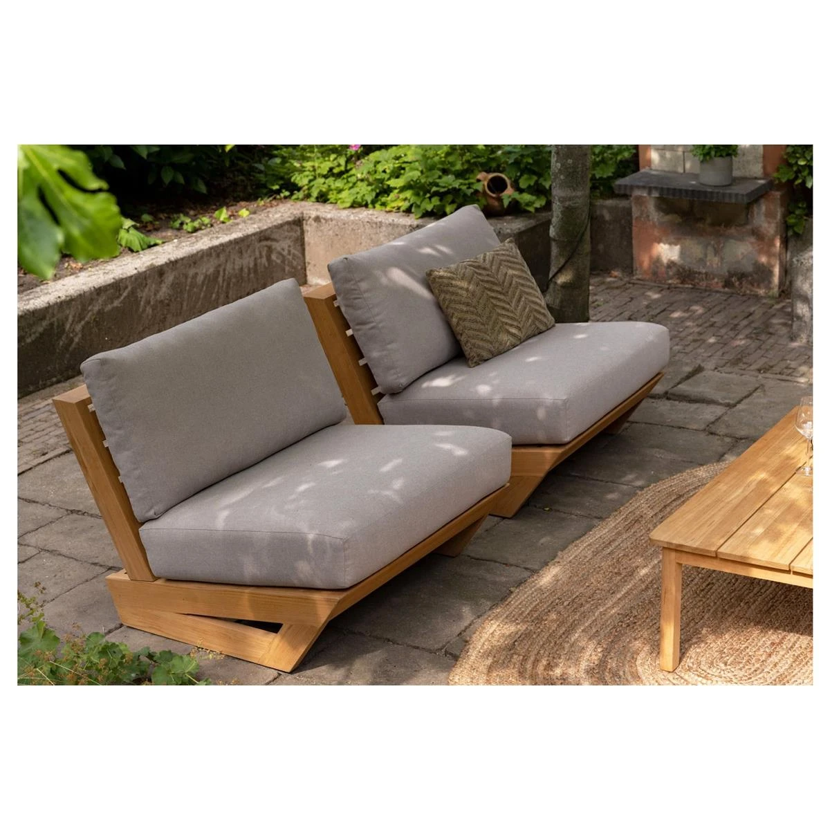 Exotan 1-Zits Element Buiten Lowi - Teak - Taupe - 68x92x98 4 Exotan 1-Zits Element Buiten Lowi - Teak - Taupe - 68x92x98 - Afbeelding 2